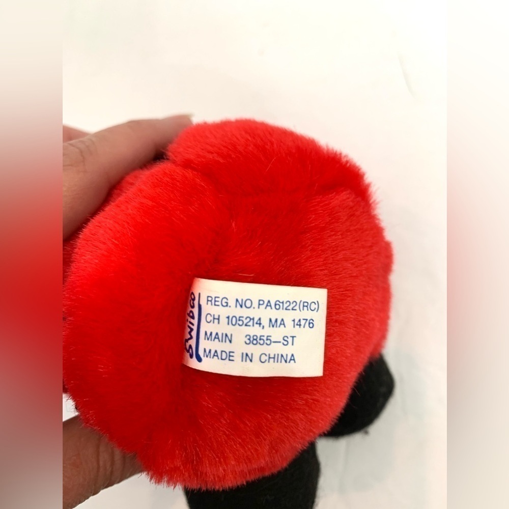 VTG Swibco Puffkins Santa Plush Ball 6” Plushie with Tag 1997 - Picture 4 of 5